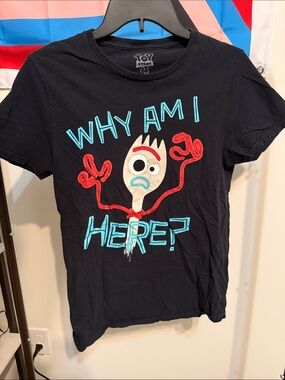 Toy Story 4 Forky 'Why Am I Here?' Short Sleeve Tee - Black